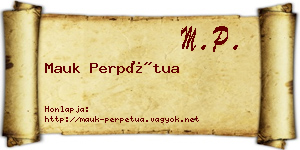 Mauk Perpétua névjegykártya